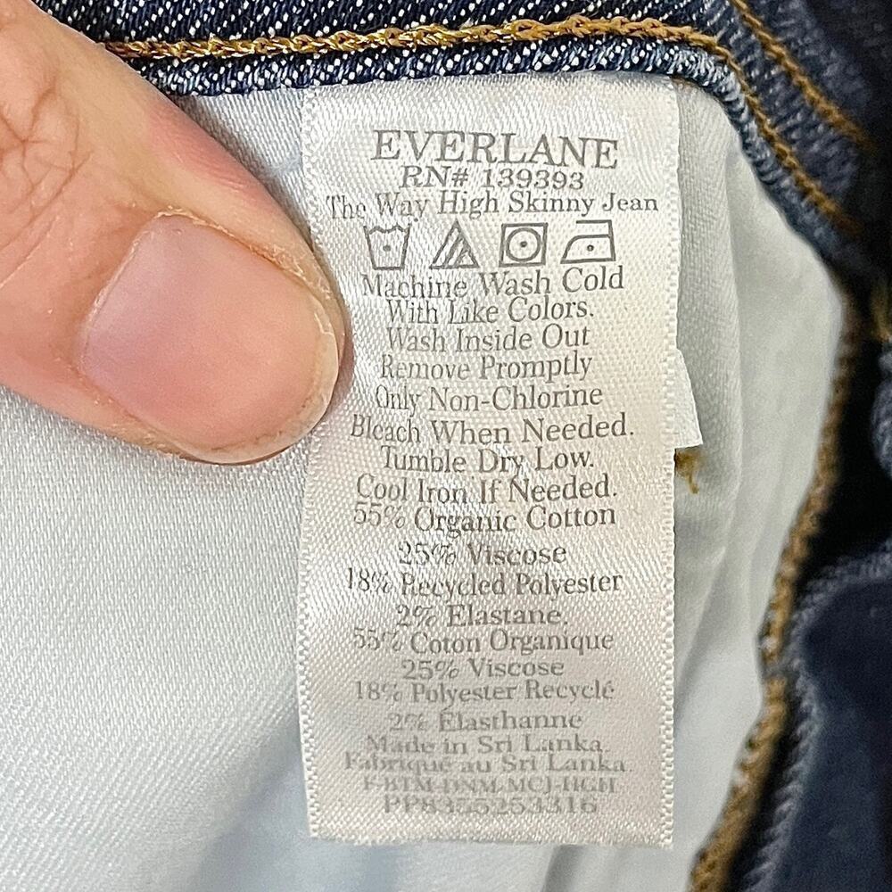 Everlane Women's Jeans 33 The Way High Skinny Med Wash Cropped Cut Off High Rise - Picture 9 of 10